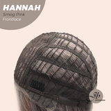 JBEXTENSION 20 Inches Smog Pink Pre-Cut Frontlace Glueless Wig with Bangs HANNAH SMOG PINK