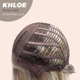 JBEXTENSION 12 Inches Bob Cut Butter Milk Pre-Cut Snowflake Lace Frontlace Glueless Wig KHLOE BUTTER MILK【PERMATEASE】