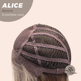 JBEXTENSION 12 Inches Apricot Pre-Cut Side Part Snowflake Lace Frontlace Glueless Wig ALICE APRICOT