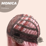 JBEXTENSION 26 Inches Curly Pink Pre-Cut Frontlace Glueless Wig MONICA PINK