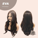 JBEXTENSION 26 Inches Curly Natural Brown Middle Part Frontlace Wig EVA