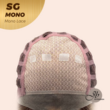 JBEXTENSION SG MONO Monofilament Handmade Wig 6X5 Full Monofilament Hand Tied Top Wig 15 Inches Sunset Blonde Mono Lace Wig With Anti-slip Silicone Strips Glueless Wig SG MONO【BENDY EAR TABS】