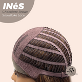 JBEXTENSION 22 Inches Chocolate Brown Pre-Cut Snowflake Lace Frontlace Glueless Wig INéS CHOCOLATE BROWN【PERMATEASE】【BENDY EAR TABS】