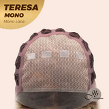 JBEXTENSION TERESA MONO 16INCH Monofilament Handmade Wig 6X5 Full Monofilament Hand Tied Top Wig 16 Inches Mix Blonde Curly Mono Lace Wig With Anti-slip Silicone Strips Glueless Wig TERESA MONO - 16Inch【BENDY EAR TABS】