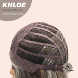 JBEXTENSION 12 Inches Bob Cut Venice Blonde Pre-Cut Snowflake Lace Frontlace Glueless Wig KHLOE VENICE BLONDE【PERMATEASE】