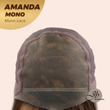 [PRE-ORDER] JBEXTENSION AMANDA MONO Full Monofilament Handmade Full Lace Full Hand Tied Wig 10 Inches Black With Caramel Highlight Mono Lace Handmade Futura Fiber Wig Glueless Wig AMANDA MONO