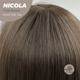 JBEXTENSION 22 Inches Cold Brown 3.5X4 Hard Silky Top Natural Scalp Effect Wig NICOLA COLD BROWN Silky Top