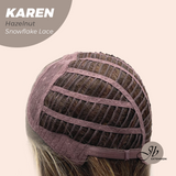 JBEXTENSION 18 Inches Hazelnut Pre-Cut T Part Snowflake Lace Frontlace Glueless Wig KAREN HAZELNUT【BENDY EAR TABS】
