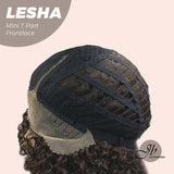 JBEXTENSION 12 Inches Deep Curly Brown Side Part Mini T Part Frontlace Glueless Wig LESHA