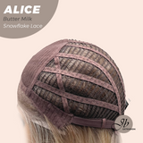 JBEXTENSION 12 Inches Butter Milk Pre-Cut Side Part Snowflake Lace Frontlace Glueless Wig ALICE BUTTER MILK