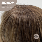 JBEXTENSION 12 Inches Scalpiana Wave Hazelnut 3.5X4 Hard Silky Top Natural Scalp Effect Wig with Bang BRADY HAZELNUT