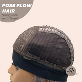 JBEXTENSION 18 Inches Smog Pink with Tinsel Headband Wig POSE FLOW HAIR - SMOG PINK WITH TINSEL