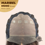 JBEXTENSION MARIBEL MONO Full Monofilament Wig 16 Inches Brown Wave Mono Lace Wig With Anti-slip Silicone Strips Glueless Wig MARIBEL MONO BROWN