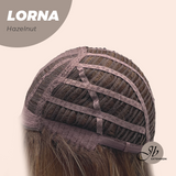 JBEXTENSION 18 Inches Hazelnut Blonde Highlight Curly Women Fashion Full Machine Wig With Bangs LORNA HAZELNUT【PLUS PERMATEASE】