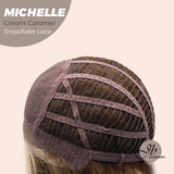 JBEXTENSION 10 Inches Cream Caramel Pre-Cut Side Part Snowflake Lace Frontlace Glueless Wig MICHELLE CREAM CARAMEL【BENDY EAR TABS】
