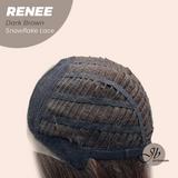 JBEXTENSION 21 Inches Dark Brown Pre-Cut T Part Snowflake Lace Frontlace Glueless Wig RENEE DARK BROWN【BENDY EAR TABS】