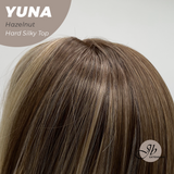 JBEXTENSION 12 Inches Scalpiana Hazelnut 3.5X4 Hard Silky Top Natural Scalp Effect Women Wig With Bangs YUNA HAZELNUT