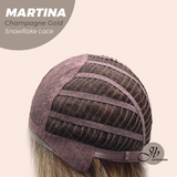 [PRE-ORDER] JBEXTENSION 17 Inches Wave Champagne Gold Pre-Cut Side Part Snowflake Lace Frontlace Glueless Wig MARTINA CHAMPAGNE GOLD【BENDY EAR TABS】