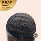 JBEXTENSION D.KAY MONO Partial Monofilament Wig 18 Inches Dark Brown Partial Mono Lace Glueless Women Fashion Wig D.KAY MONO DARK BROWN【BENDY EAR TABS】