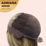 JBEXTENSION ADRIANA MONO Full Monofilament Handmade Full Lace Full Hand Tied Wig 14 Inches Blonde With Dark Root Wave Mono Lace Handmade Futura Fiber Wig With Anti-slip Silicone Strips Glueless Wig Adriana Mono