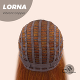 JBEXTENSION 18 Inches Vibrant Copper Curly Women Fashion Full Machine Wig With Bangs LORNA VIBRANT COPPER【PERMATEASE】