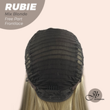 JBEXTENSION 30 Inches Mix Blonde With Highlight Long Straight Fiber X, Tangle Less Pre-Cut Free Part Frontlae Glueless Wig RUBIE MIX BLONDE