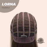 JBEXTENSION 18 Inches Hazelnut Blonde Highlight Curly Women Fashion Full Machine Wig With Bangs LORNA HAZELNUT【PLUS PERMATEASE】