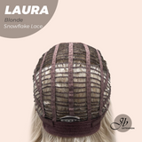 JBEXTENSION 14 Inches Blonde Pre-Cut Side Part Snowflake Lace Frontlace Glueless Wig LAURA SNOWFLAKE【BENDY EAR TABS】