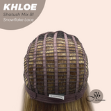 JBEXTENSION 12 Inches Bob Cut Shatush Mix Blonde Pre-Cut Snowflake Lace Frontlace Glueless Wig KHLOE SHATUSH MIX BLONDE【PERMATEASE】