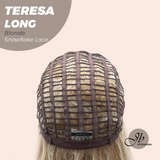 JBEXTENSION 22 Inches Long Blonde Pre-Cut Snowflake Lace Frontlace Glueless Wig TERESA LONG BLONDE【PERMATEASE】【BENDY EAR TABS】