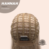 JBEXTENSION 20 Inches Peach Pre-Cut Frontlace Glueless Wig with Bangs HANNAH PEACH