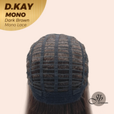 JBEXTENSION D.KAY MONO Partial Monofilament Wig 18 Inches Dark Brown Partial Mono Lace Glueless Women Fashion Wig D.KAY MONO DARK BROWN【BENDY EAR TABS】