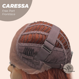 JBEXTENSION 22 Inches Copper Curly Wave 13X6 Pre-Cut Free Part Frontlae Glueless Wig CARESSA