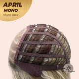 JBEXTENSION APRIL MONO Monofilament Handmade Wig 6X5 Full Monofilament Hand Tied Top Wig 18 Inches Mix Blonde Mono Lace Wig With Anti-slip Silicone Strips Glueless Wig APRIL MONO MIX BLONDE【BENDY EAR TABS】