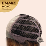 JBEXTENSION EMMIE MONO Monofilament Handmade Wig 6X5 Full Monofilament Hand Tied Top Wig 26 Inches Auburn Curly Mono Lace Wig With Anti-slip Silicone Strips Glueless Wig EMMIE MONO