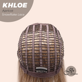 JBEXTENSION 12 Inches Bob Cut Apricot Pre-Cut Snowflake Lace Frontlace Glueless Wig KHLOE APRICOT【PERMATEASE】【BENDY EAR TABS】