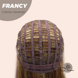 JBEXTENSION 18 Inches Crème Caramel Women Fashion Full Machine Wig FRANCY CRèME CARAMEL【PLUS PERMATEASE】【BENDY EAR TABS】