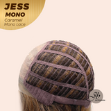 JBEXTENSION JESS MONO Monofilament Handmade Wig 6X5 Full Monofilament Hand Tied Top Wig 10 Inches Caramel Mono Lace Wig With Anti-slip Silicone Strips Glueless Wig JESS MONO CARAMEL【BENDY EAR TABS】