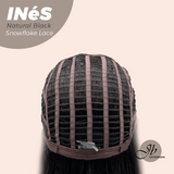 JBEXTENSION 22 Inches Natural Black Pre-Cut Snowflake Lace Frontlace Glueless Wig INéS NATURAL BLACK【PERMATEASE】