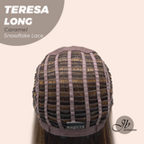 [PRE-ORDER] JBEXTENSION 22 Inches Long Caramel Pre-Cut Snowflake Lace Frontlace Glueless Wig TERESA LONG CARAMEL【PERMATEASE】【BENDY EAR TABS】
