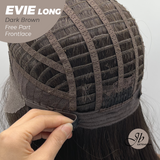 JBEXTENSION 26 Inches Dark Brown Pre-Cut Free Part Frontlace Glueless Wig EVIE LONG