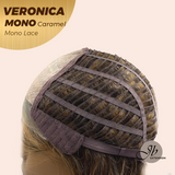 JBEXTENSION VERONICA MONO Full Monofilament Wig 12 Inches Caramel Wave Mono Lace Wig With Anti-slip Silicone Strips Glueless Wig VERONICA MONO CARAMEL