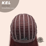 JBEXTENSION 22 Inches Dark Red Pre-Cut Snowflake Lace Frontlace Glueless Wig KEL DARK RED【PERMATEASE】