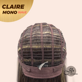 JBEXTENSION CLAIRE MONO WAVE Partial Monofilament Wig 22 Inches Brown With Highlight Partial Mono Lace Glueless Wig CLAIRE MONO-WAVE【BENDY EAR TABS】