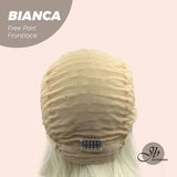 JBEXTENSION 16 Inches Platinum Blonde Wave Free Part Pre-Cut Frontlace Wig BIANCA