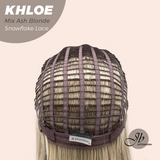 JBEXTENSION 12 Inches Bob Cut Mix Ash Blonde Pre-Cut Snowflake Lace Frontlace Glueless Wig KHLOE MIX ASH BLONDE【PERMATEASE】