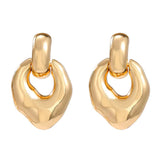 JBSELECTION Gold Plated Silver Post Leaves Chunky Hoop Earrings | Lightweight Drop Earrings for Women