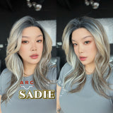 JBEXTENSION 19 Inches Dark Mix Blonde Pre-Cut Arc Snowflake Lace Frontlace Glueless Wig SADIE ARC【 BENDY EAR TABS 】