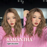 [PRE-ORDER] JBEXTENSION SAMANTHA MONO Full Monofilament Handmade Full Lace Full Hand Tied Wig 17 Inches Light Chocolate Mono Lace Handmade Futura Fiber Wig with Anti-slip Silicone Strips Glueless Wig SAMANTHA MONO LIGHT CHOCOLATE【BENDY EAR TABS】