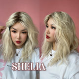 JBEXTENSION 18 Inches Wave White Blonde Women Fashion Full Machine Wig SHELIA【PERMATEASE】